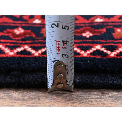 Tribal & Geometric Wool Hand Knotted Rug Red 2.2x3.10 -O0718