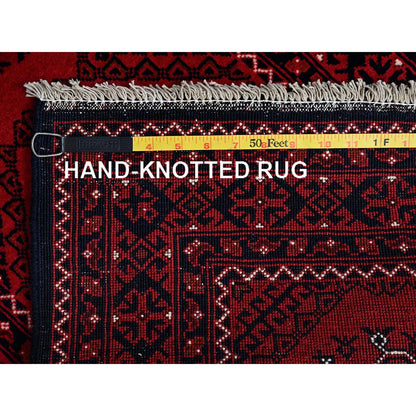 Tribal & Geometric Wool Hand Knotted Rug Red 2.2x3.10 -O0718
