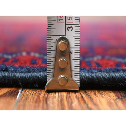 Tribal & Geometric Wool Hand Knotted Rug Red Coral Red 3.0X9.7 -O071901