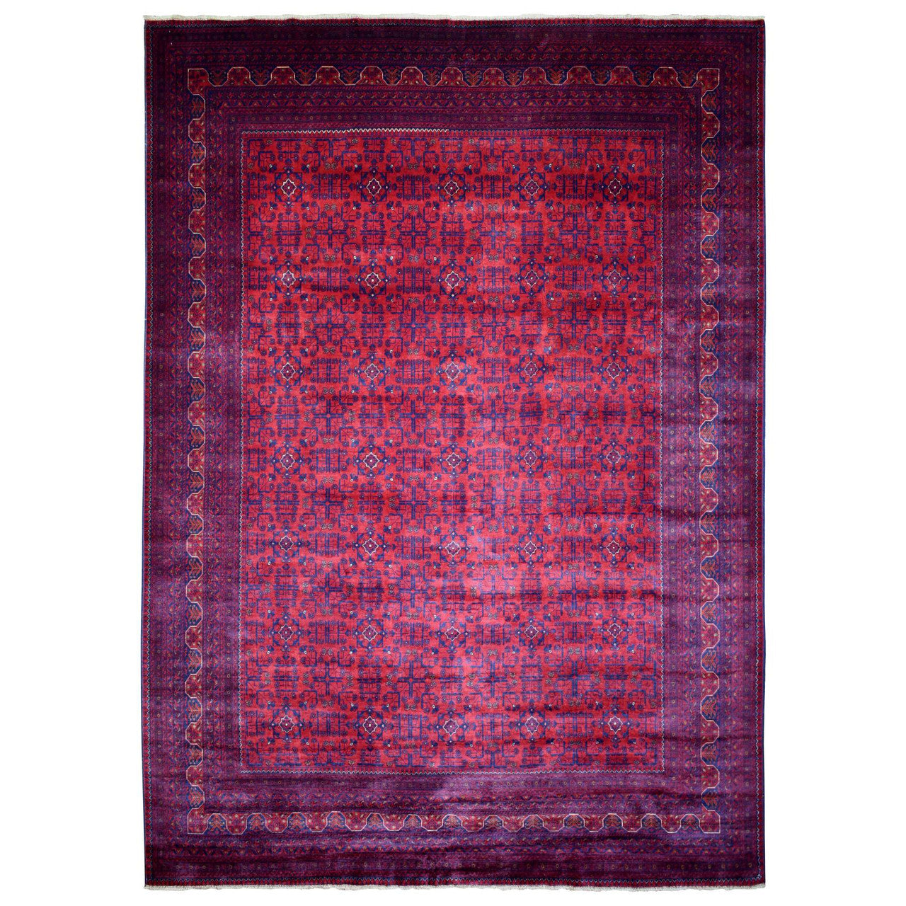 Tribal & Geometric Wool Hand Knotted Rug Red Red 10.0X12.10 -O071915