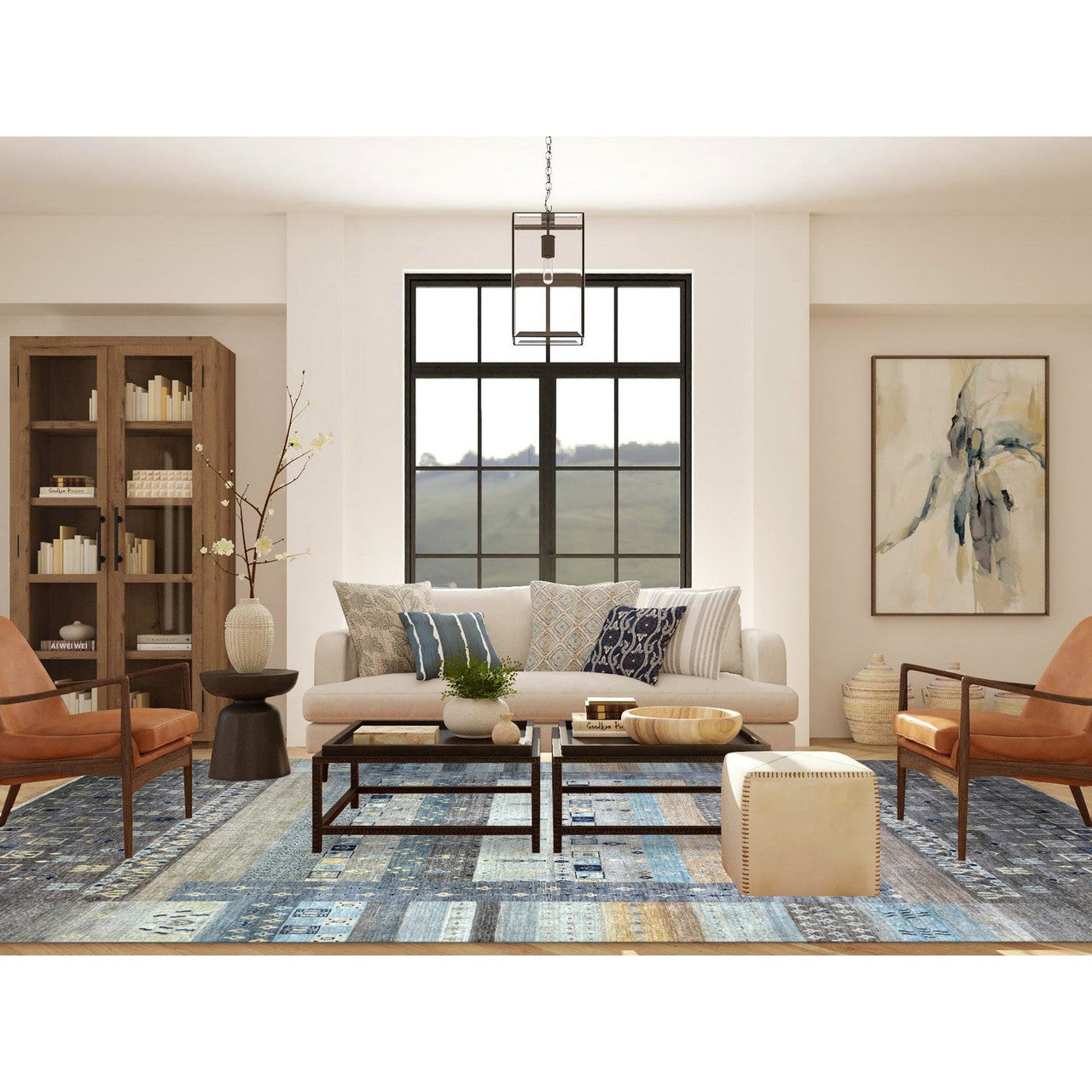 Tribal & Geometric Wool Hand Knotted Rug Grey No Border 10.0X13.8 -O071917