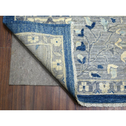 Oushak And Peshawar Wool Hand Knotted Rug Blue Gray 10.2X13.6 -O071946
