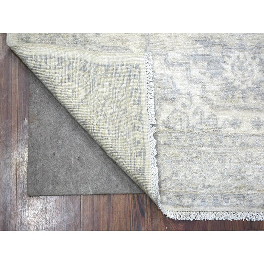 Oushak And Peshawar Wool Hand Knotted Rug Ivory Ivory 4.0X5.6 -O071975