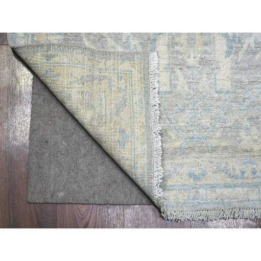 Oushak And Peshawar Wool Hand Knotted Rug Grey Ivory 3.0X5.0 -O071980
