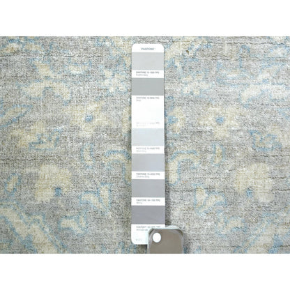 Oushak And Peshawar Wool Hand Knotted Rug Grey Ivory 3.0X5.0 -O071980