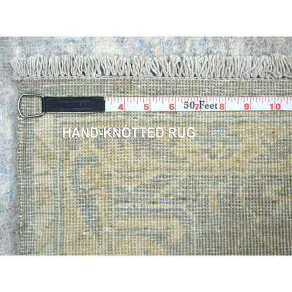 Oushak And Peshawar Wool Hand Knotted Rug Grey Ivory 3.0X5.0 -O071980