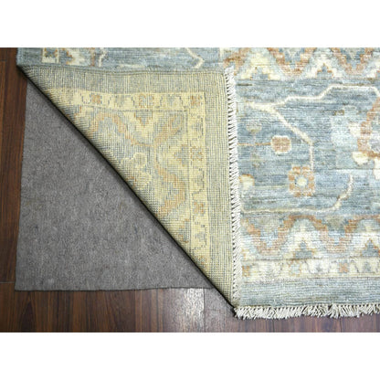 Oushak And Peshawar Wool Hand Knotted Rug Grey Blue 12.0X16.0 -O072003