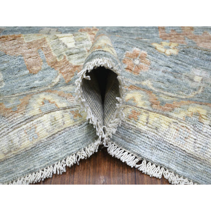 Oushak And Peshawar Wool Hand Knotted Rug Grey Blue 12.0X16.0 -O072003