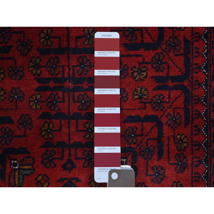 Tribal & Geometric Wool Hand Knotted Rug Red Red 2.9X9.6 -O072011