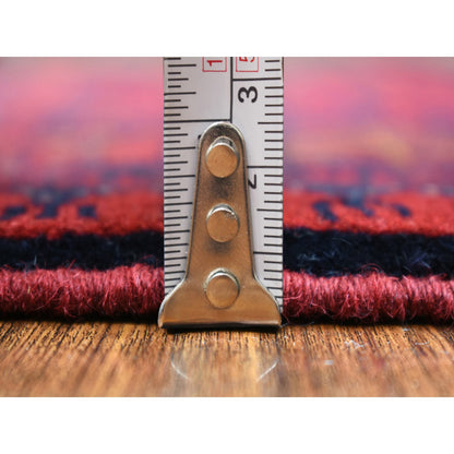 Tribal & Geometric Wool Hand Knotted Rug Red Red 2.9X9.6 -O072011