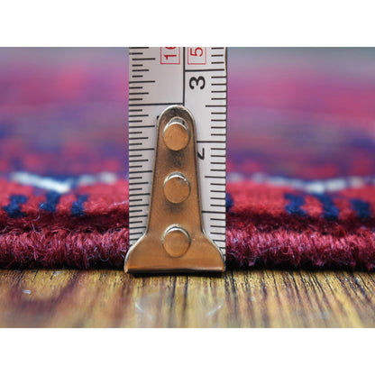 Tribal & Geometric Wool Hand Knotted Rug Red Red 2.9X9.5 -O072013