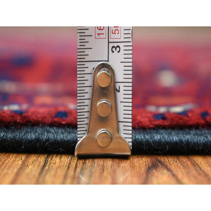 Tribal & Geometric Wool Hand Knotted Rug Red Red 2.9X9.5 -O072015