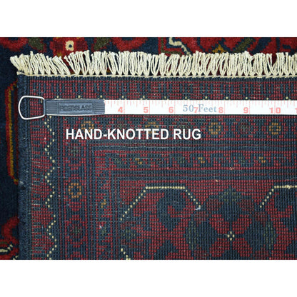 Tribal & Geometric Wool Hand Knotted Rug Red Red 3.0X9.10 -O072020