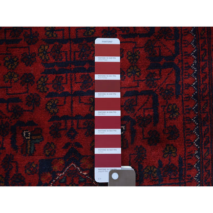 Tribal & Geometric Wool Hand Knotted Rug Red Red 2.8X9.8 -O072022