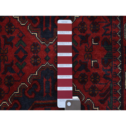 Tribal & Geometric Wool Hand Knotted Rug Red Red 2.8X12.9 -O072024