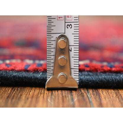 Tribal & Geometric Wool Hand Knotted Rug Red Red 2.8X12.9 -O072024