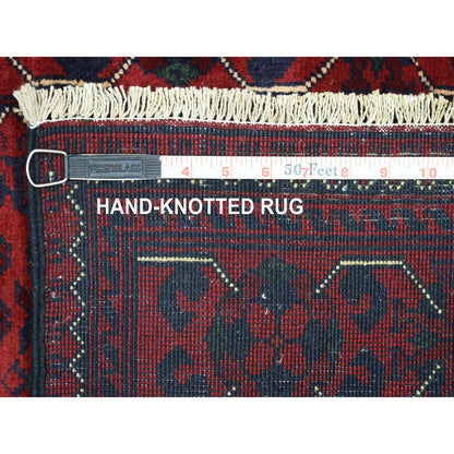 Tribal & Geometric Wool Hand Knotted Rug Red Red 2.8X12.9 -O072024