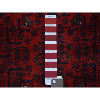 Tribal & Geometric Wool Hand Knotted Rug Red Red 2.10X9.8 -O072025