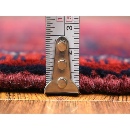 Tribal & Geometric Wool Hand Knotted Rug Red Red 2.10X9.8 -O072025