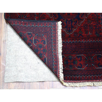 Tribal & Geometric Wool Hand Knotted Rug Red Red 2.8X13.1 -O072026