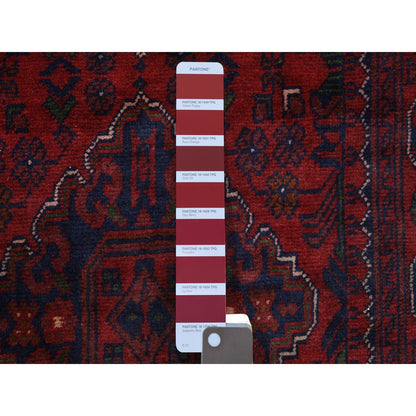 Tribal & Geometric Wool Hand Knotted Rug Red Red 2.8X13.1 -O072026