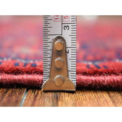 Tribal & Geometric Wool Hand Knotted Rug Red Red 2.8X9.7 -O072027