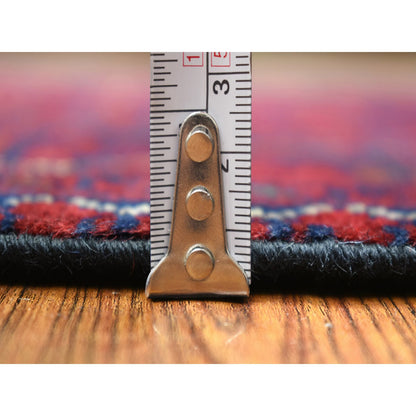 Tribal & Geometric Wool Hand Knotted Rug Red Red 2.8X9.6 -O072028