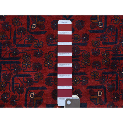 Tribal & Geometric Wool Hand Knotted Rug Red Red 2.8X12.10 -O072029