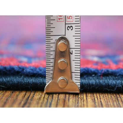 Tribal & Geometric Wool Hand Knotted Rug Red Red 2.8X12.10 -O072029