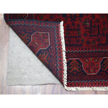 Tribal & Geometric Wool Hand Knotted Rug Red Red 2.9X9.10 -O072030