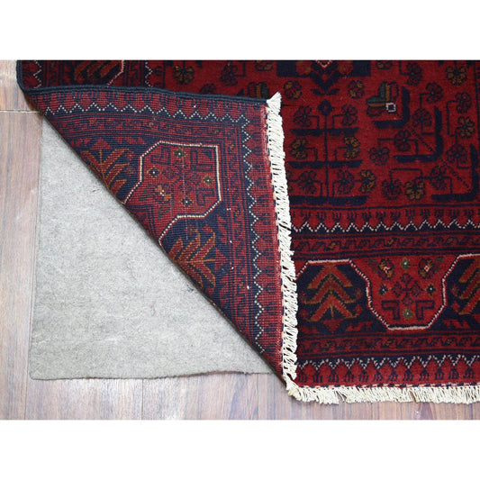 Tribal & Geometric Wool Hand Knotted Rug Red Red 2.9X9.10 -O072030