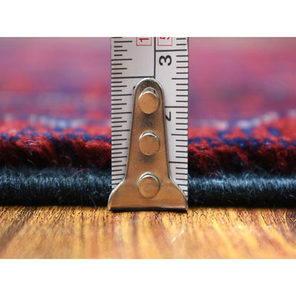 Tribal & Geometric Wool Hand Knotted Rug Red Red 2.9X13.2 -O072031