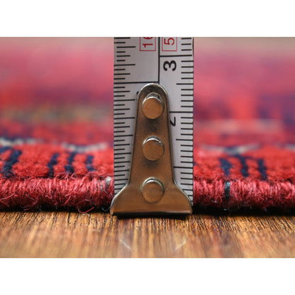 Tribal & Geometric Wool Hand Knotted Rug Red Red 3.3X4.10 -O072038