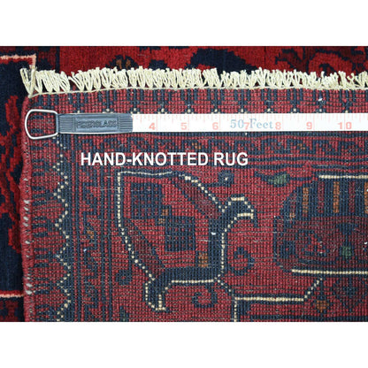 Tribal & Geometric Wool Hand Knotted Rug Red Red 3.3X4.10 -O072038