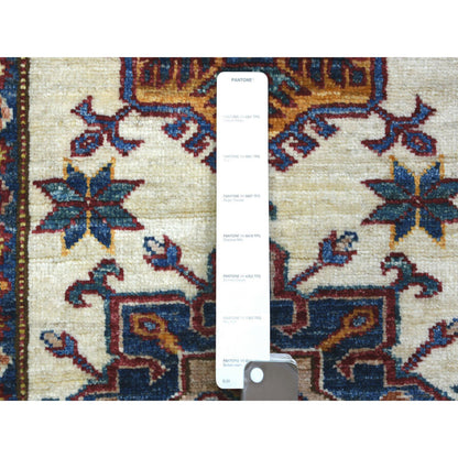 Kazak Wool Hand Knotted Rug Ivory Coral Red 2.9X8.6 -O072053