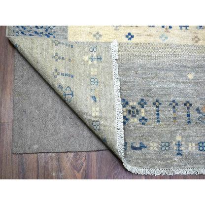 Tribal & Geometric Wool Hand Knotted Rug Grey No Border 6.1X9.0 -O072067