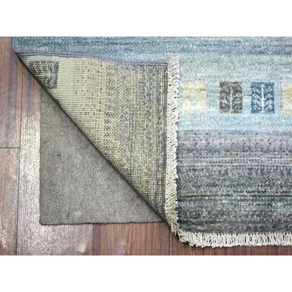 Tribal & Geometric Wool Hand Knotted Rug Grey No Border 2.8X7.8 -O072068