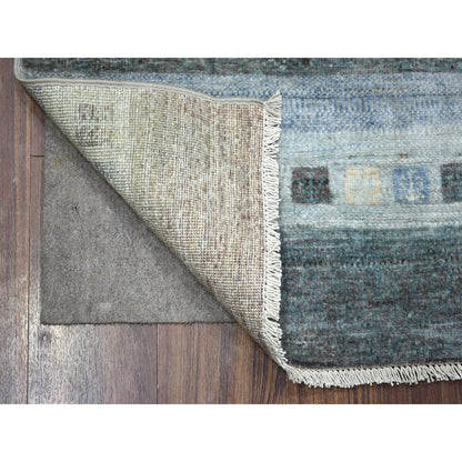 Tribal & Geometric Wool Hand Knotted Rug Grey No Border 2.6X5.5 -O072069