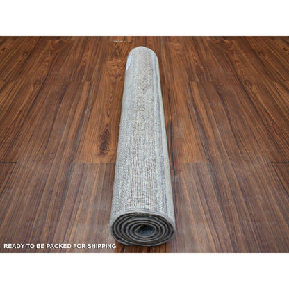 Tribal & Geometric Wool Hand Knotted Rug Grey No Border 2.6X5.5 -O072069