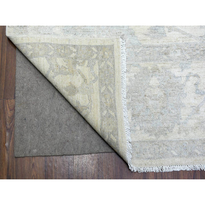 Oushak And Peshawar Wool Hand Knotted Rug Ivory Ivory 8.3X9.8 -O072084