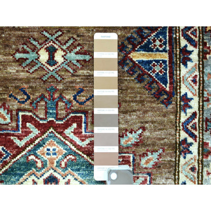 Kazak Wool Hand Knotted Rug Brown Gray 2.8X8.6 -O072124