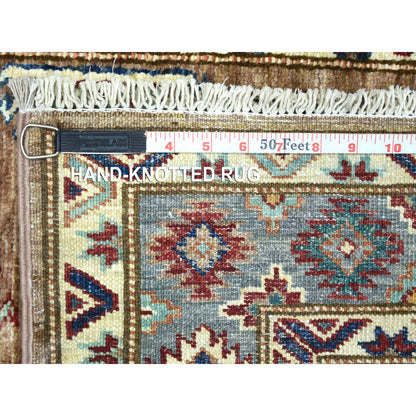 Kazak Wool Hand Knotted Rug Brown Gray 2.8X8.6 -O072124