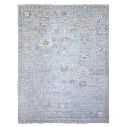 Oushak And Peshawar Wool Hand Knotted Rug Blue Blue 9.3X12.0 -O072140