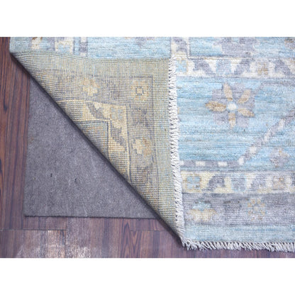 Oushak And Peshawar Wool Hand Knotted Rug Blue Blue 9.3X12.0 -O072140