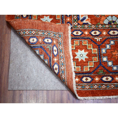 Tribal & Geometric Wool Hand Knotted Rug Orange Orange 9.9X13.6 -O072171