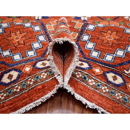 Tribal & Geometric Wool Hand Knotted Rug Orange Orange 9.9X13.6 -O072171