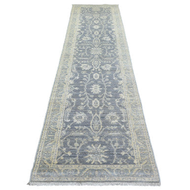 Oushak And Peshawar Wool Hand Knotted Rug Grey Gray 2.9X11.5 -O072202