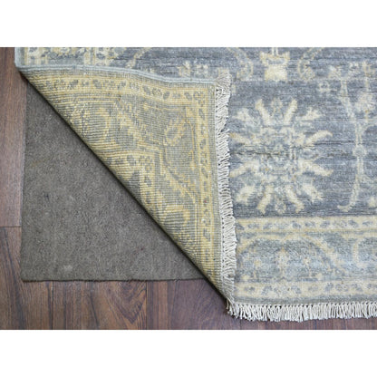 Oushak And Peshawar Wool Hand Knotted Rug Grey Gray 2.9X11.5 -O072202