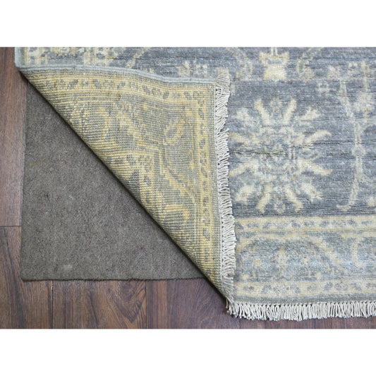 Oushak And Peshawar Wool Hand Knotted Rug Grey Gray 2.9X11.5 -O072202