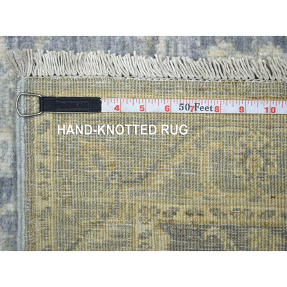 Oushak And Peshawar Wool Hand Knotted Rug Grey Gray 2.9X11.5 -O072202